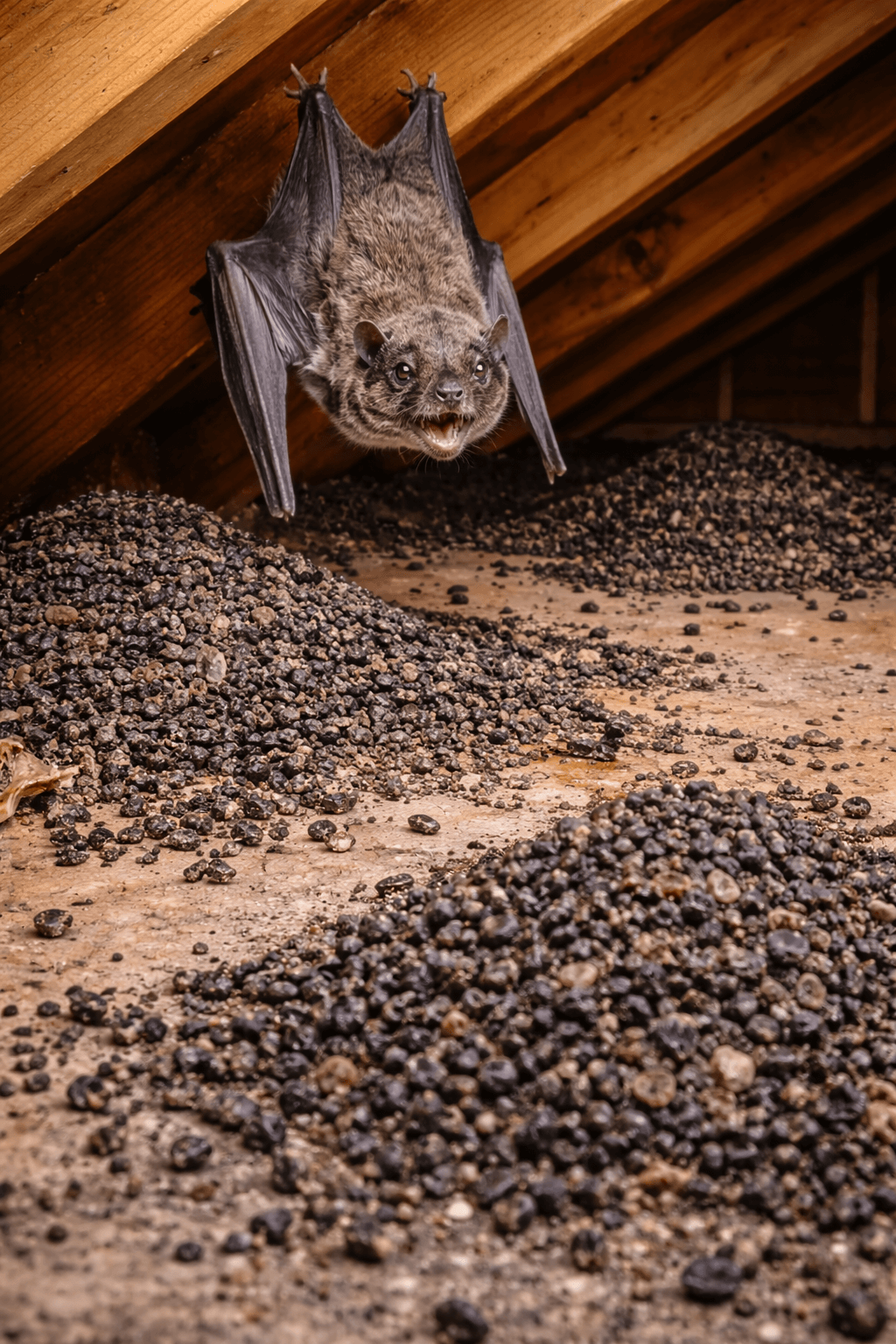 bat in an attic